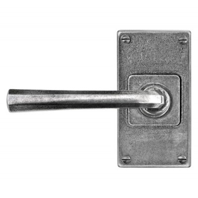 Finesse Design Tunstall Range Jesmond Latch Door Handle on a Small Back Plate in Pewter