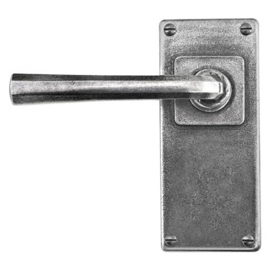 Finesse Design Tunstall Range Jesmond Latch Door Handle on a Back Plate in Pewter