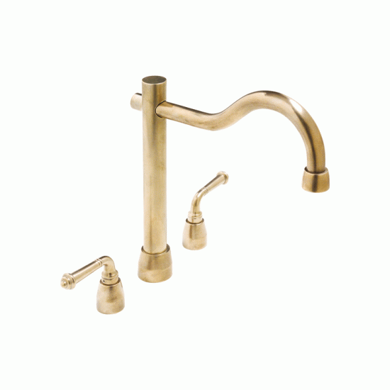 Kitchen Deck Mount Faucet with Arched Spout 