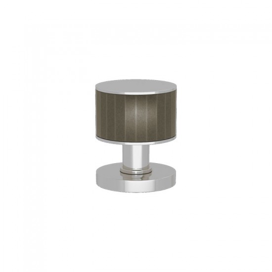 P6200 Stacked Faceted Turnstyle door knob In Combination Amalfine on Round Rose