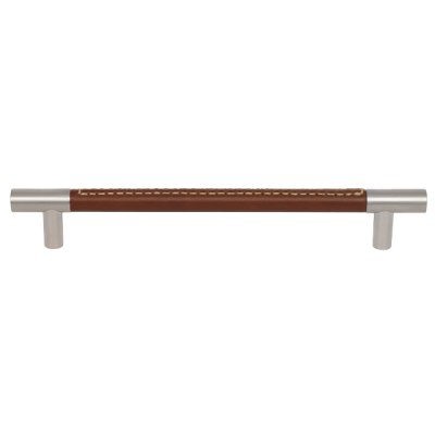 Turnstyle Designs Leather Stitched Out Barrel Cabinet Pull Handle