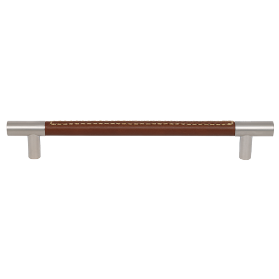 Turnstyle Designs Leather Stitched Out Barrel Cabinet Pull Handle