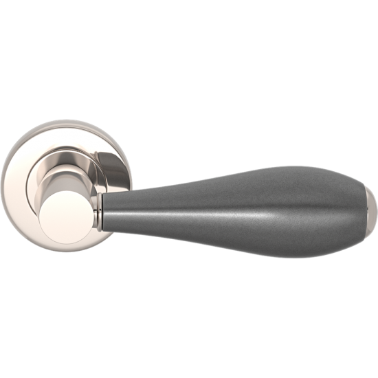 Plain design door handle In Combination Amalfine on Round Rose