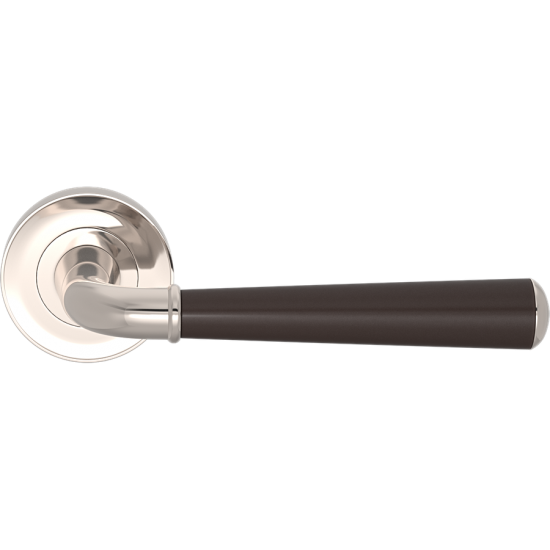 Gooseneck Tube Amalfine Door Handle on Scalloped Rose