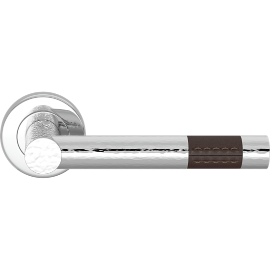 Turnstyle Design HR1023 Recess Leather Hammered Barrel Short Door Handle