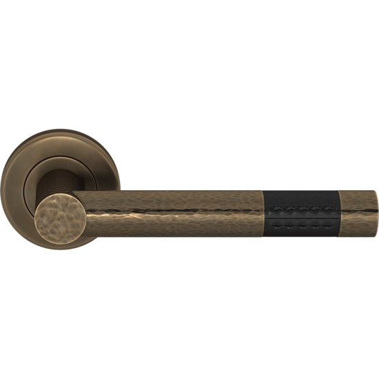 Turnstyle Design HR1023 Recess Leather Hammered Barrel Short Door Handle