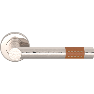 Turnstyle Design HR1023 Recess Leather Hammered Barrel Short Door Handle