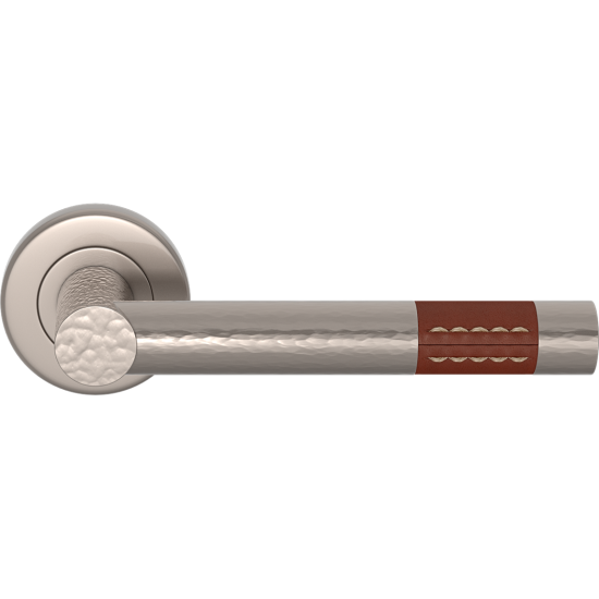 Turnstyle Design HR1023 Recess Leather Hammered Barrel Short Door Handle