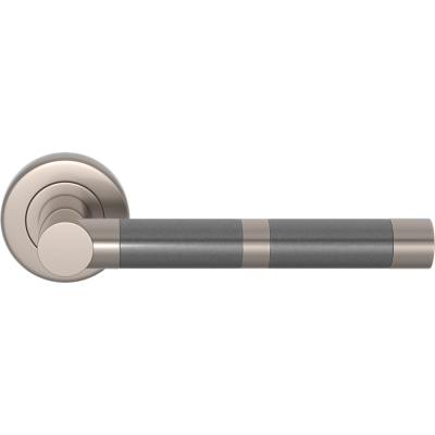 Recess Banded Barrel door handle In Combination Amalfine on Round Rose