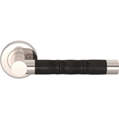 Recess Banded Barrel door handle In Combination Amalfine on Round Rose