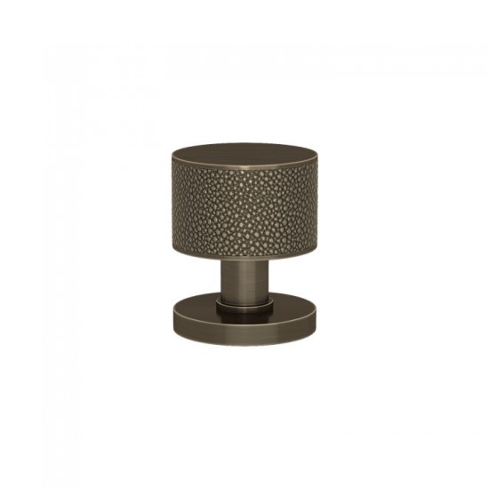 P6702 Stacked Shagreen Turnstyle door knob In Combination Amalfine on Round Rose