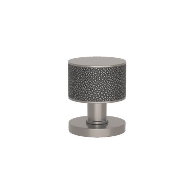 P6702 Stacked Shagreen Turnstyle door knob In Combination Amalfine on Round Rose