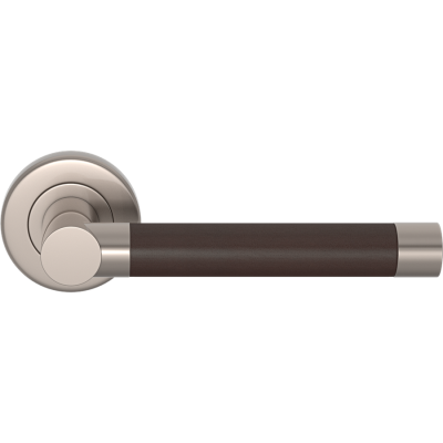 Recess Leather Door Handle on Round Rose