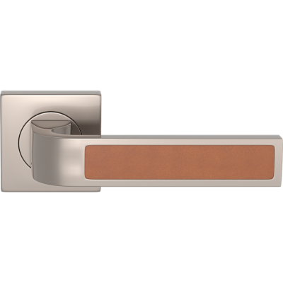 Recess Leather Door Handle on Square Rose