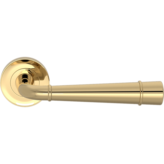 Turnstyle Design SF3260 Flute Design Door Handle Solid Goose Neck on Scalloped Round Rose